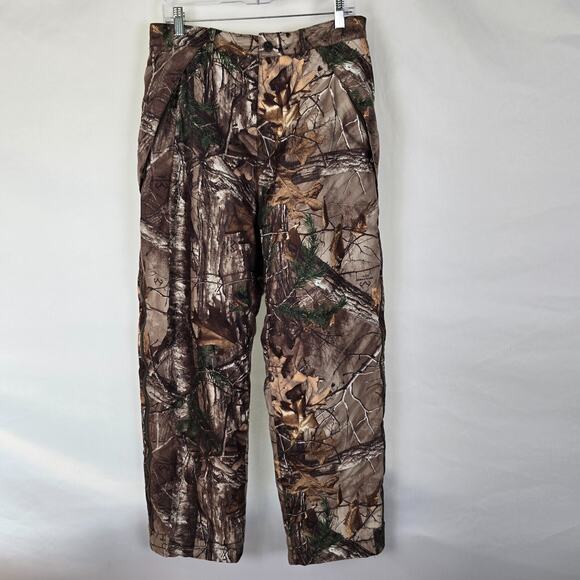 Cabela's Dry Plus Pants Men's L Realtree Camo Hunting Side Leg Zippers Snap Hem - Picture 1 of 16